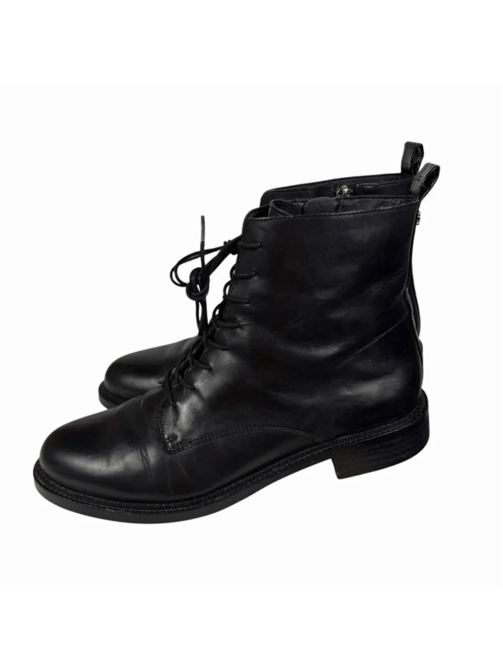 Sam Edelman Nina Black Leather Combat Boots Womens Size 11M - Picture 5 of 11